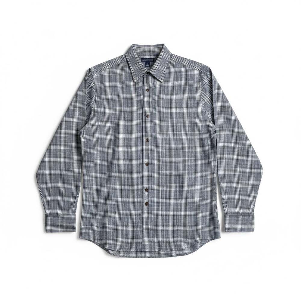 Vintage Grant Thomas Men's XL Plaid 100% Cotton Button Down Shirt Hong Kong